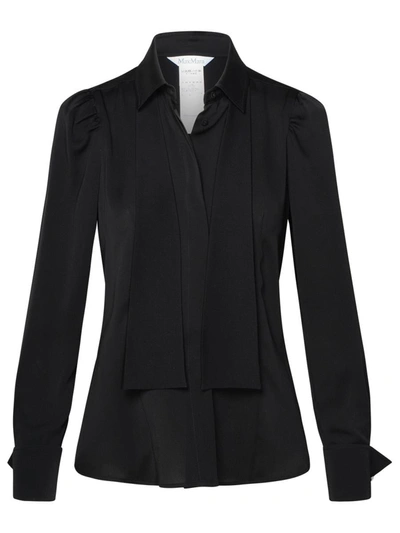 Max Mara Button Detailed Long-sleeved Blouse In Black