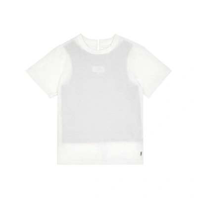 Mm6 Maison Margiela Layered Cotton T-shirt In White