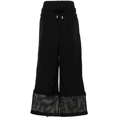 Off-white Wide Leg Nylon Crispy Pants With Removable Cuffs In Black