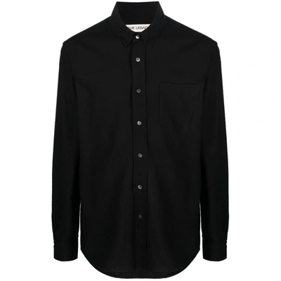 Our Legacy Long-sleeved Silk Shirt In Black