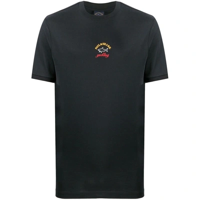 Paul & Shark Short Sleeve Printed Logo T-shirt In Black