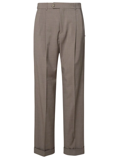 Sportmax Button Detailed Straight Leg Pants In Grey