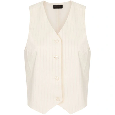 The Andamane Waistcoats In Off White - Pink