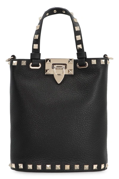 Valentino Garavani Valentino  - Rockstud Leather Bag In Black