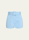 Ramy Brook Gleirys Belted Shorts In Blue Quartz