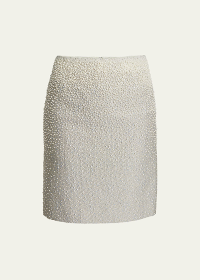 Dries Van Noten Salby Short Embroidered Skirt In Silver