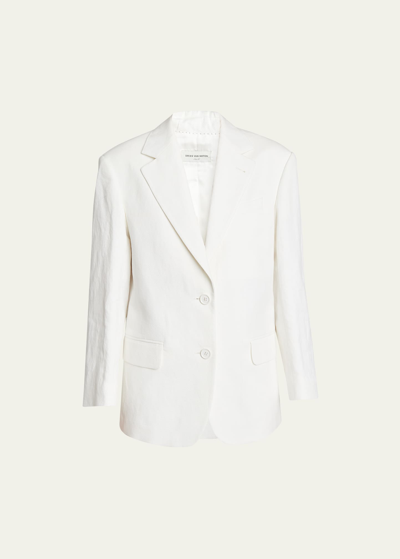 Dries Van Noten Birdy Single-breasted Jacket In White