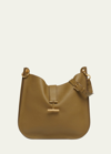 Tom Ford Tara Large Hobo Crossbody In Grained Leather In 1e041 Olive