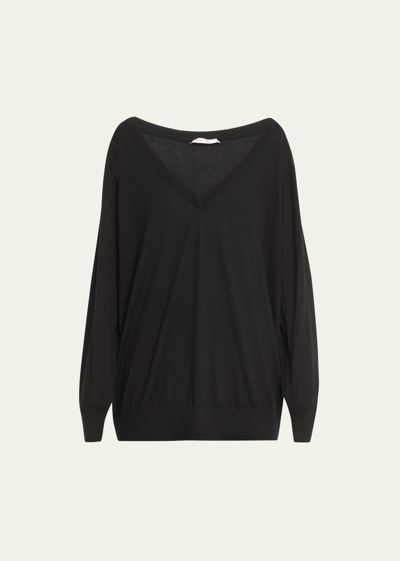 Chloé Cashmere Long-sleeve Top In Black