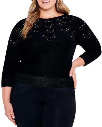 Nic + Zoe Nic+zoe Plus Constellation Sweater In Black