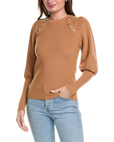 To My Lovers Puff Sleeve Sweater In Brown