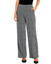 Nic + Zoe Etched Tweed Wide Leg Ankle Pant In Black Multi