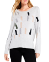 Nic + Zoe Falling Frost Cotton Blend Sweater In Grey