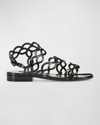 SERGIO ROSSI ANKLE-STRAP PATENT LEATHER SANDALS