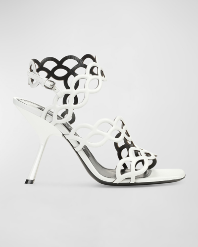 Sergio Rossi Ankle-strap Nappa Leather Sandal In Bianco