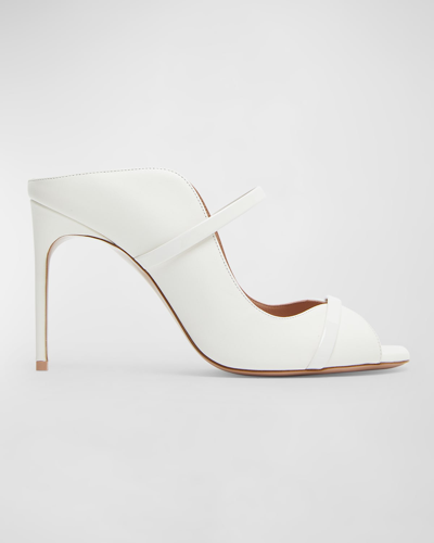 Malone Souliers Noah Leather Two-band Mule Sandals In Milk