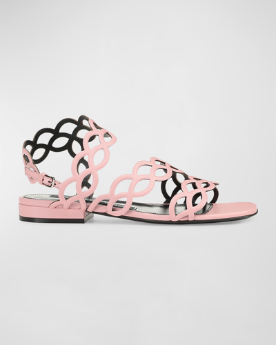 Sergio Rossi Ankle-strap Nappa Leather Sandals In Light Rose