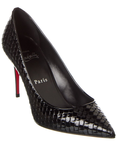 Christian Louboutin Kate 85 Embossed Leather Pump In Black