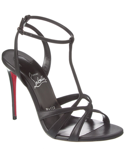 Christian Louboutin Emilie 100 Leather Slingback Sandal In Black