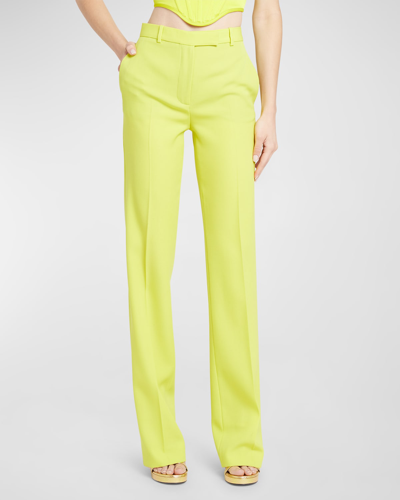 Versace Informal Straight-leg Wool Pants In Mimosa