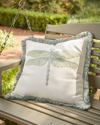 Elaine Smith Dragonfly Indoor/outdoor Pillow, 20" Square In Neutral