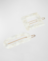 France Luxe Cut-out Tige Boule Clips, Set Of 2 In Coconut Milk