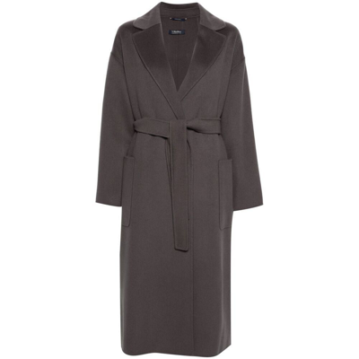 's Max Mara Nina Belted Wool Coat In Grey