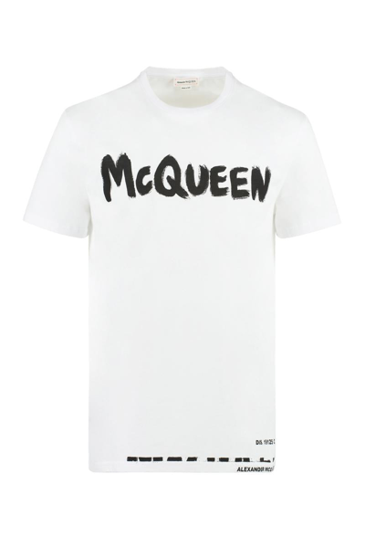 Alexander Mcqueen Cotton Crew-neck T-shirt In ホワイト