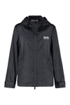 Golden Goose Daris Star Collection Logo Hooded Windbreaker In Black