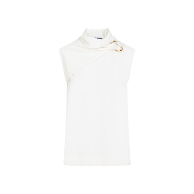 Dunhill Jil Sander Draped Knitted Tank Top In Fawn