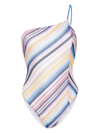 Missoni Striped Knit One-piece Swimsuit In Blue