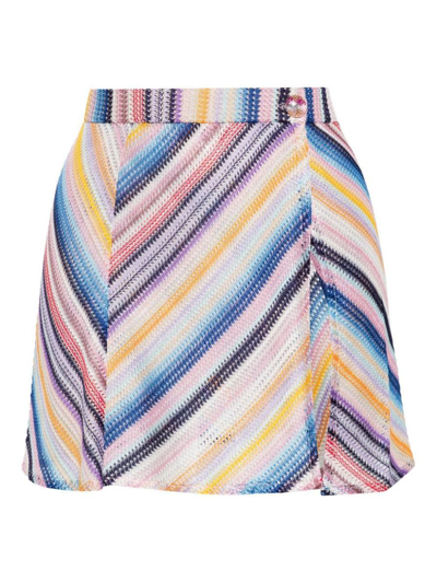 Missoni Striped Knit Mini Skirt In Multicolor