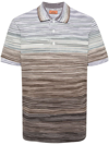Missoni Handcrafted Cotton Polo Shirt With Tie-dye Print In Brown