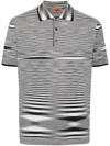 Missoni Handcrafted Knit Polo Shirt With Tie-dye Print In Black