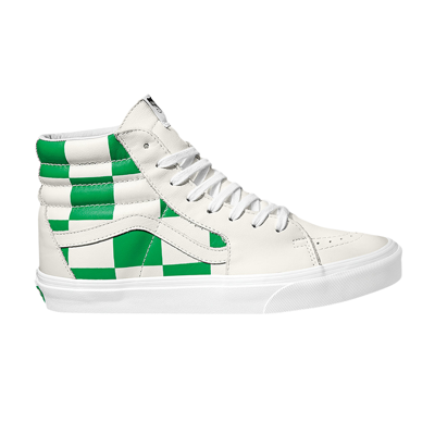 Pre-owned Vans Sk8-hi 'leather Check - True White Fern Green'