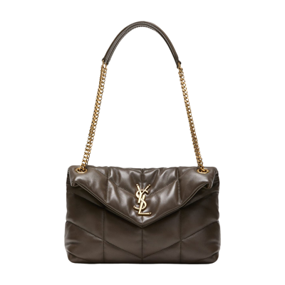 Pre-owned Saint Laurent Puffer Small Chain Bag 'light Musk' In Tan