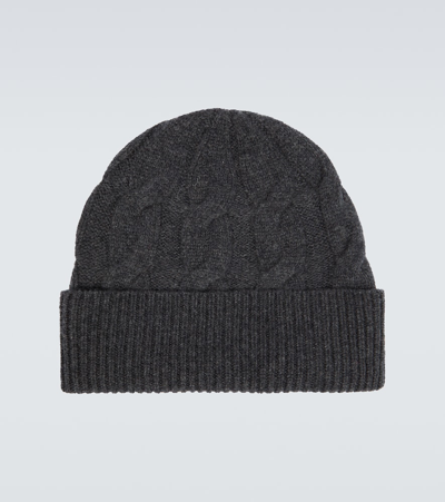 Le Kasha Abobo Cable-knit Cashmere Beanie In Grey