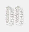 Amina Muaddi Charlotte Embellished Hoop Earrings In Metallic