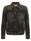 Diesel Logo-plaque Denim Jacket In Black