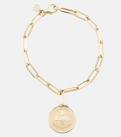 Sydney Evan Evil Eye Coin 14kt Gold Chain Bracelet