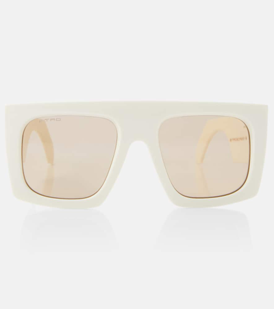 Etro Screen Rectangular Sunglasses In White