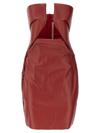 Rick Owens Prong Mini Dress In Red