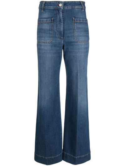 Victoria Beckham Alina Flared Jeans In Dark Vintage Wash