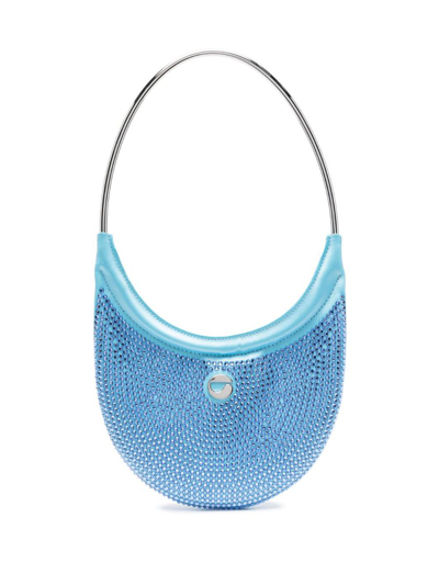 Coperni Ring Swipe Crystal Embellished Bag In Blue