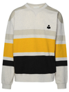 Isabel Marant Striped Cotton Crew Neck Sweater In Beige