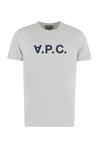 Apc Cotton Crew-neck T-shirt In Grey