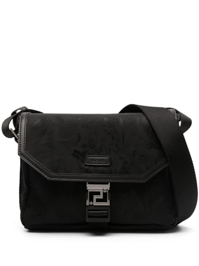 Versace Messenger Fabric Nylon Baroque Bags In E Black Ruthenium