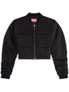 Diesel Cropped Bomber Jacket In Xx Black