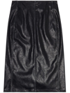 Diesel O-taten Faux-leather Midi Skirt In A Black