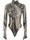 Mugler Body Top For Women In Warped Snake Roccia